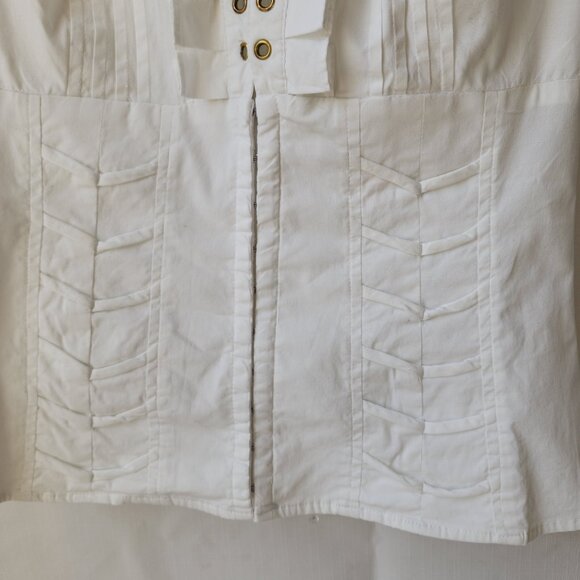 XOXO Vintage Victorian-Inspired White Fitted Blouse Romantic & Chic Women's M - Picture 12 of 15